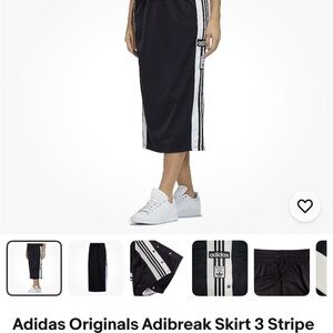 Adidas Adibreak Black Midi Skirt with White Accents